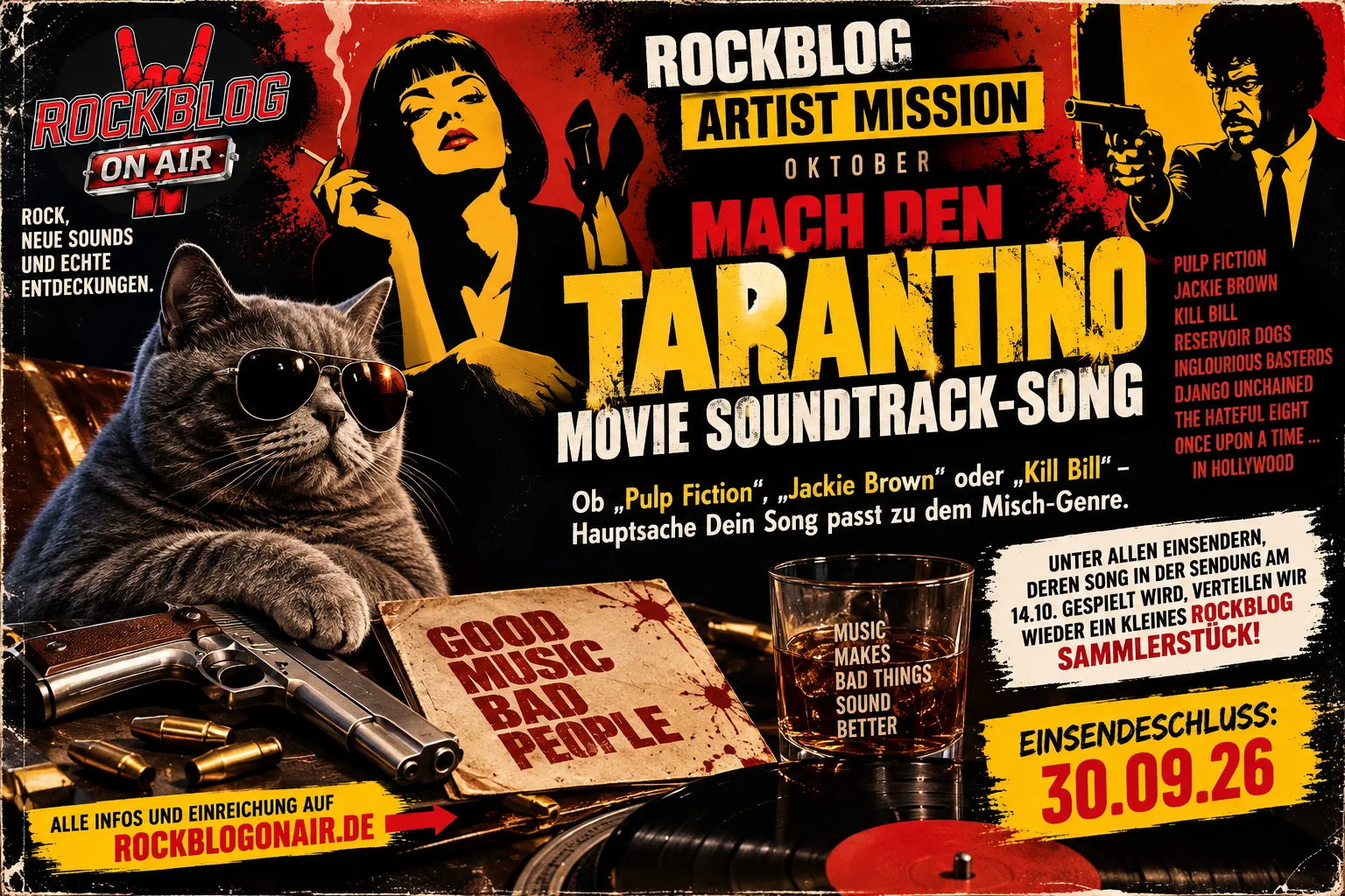 Werbemotiv zur vergangenen Tarantino-Soundtrack Artist Mission 2026
