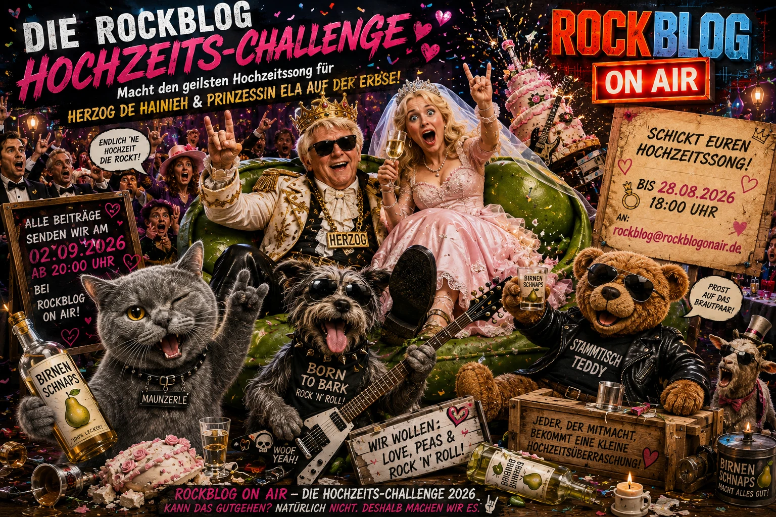 Werbemotiv zur vergangenen Rockblog Hochzeits-Challenge 2026