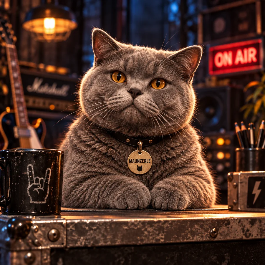 Maunzerle, die blaue Britisch-Kurzhaar-Katze von Rockblog On Air