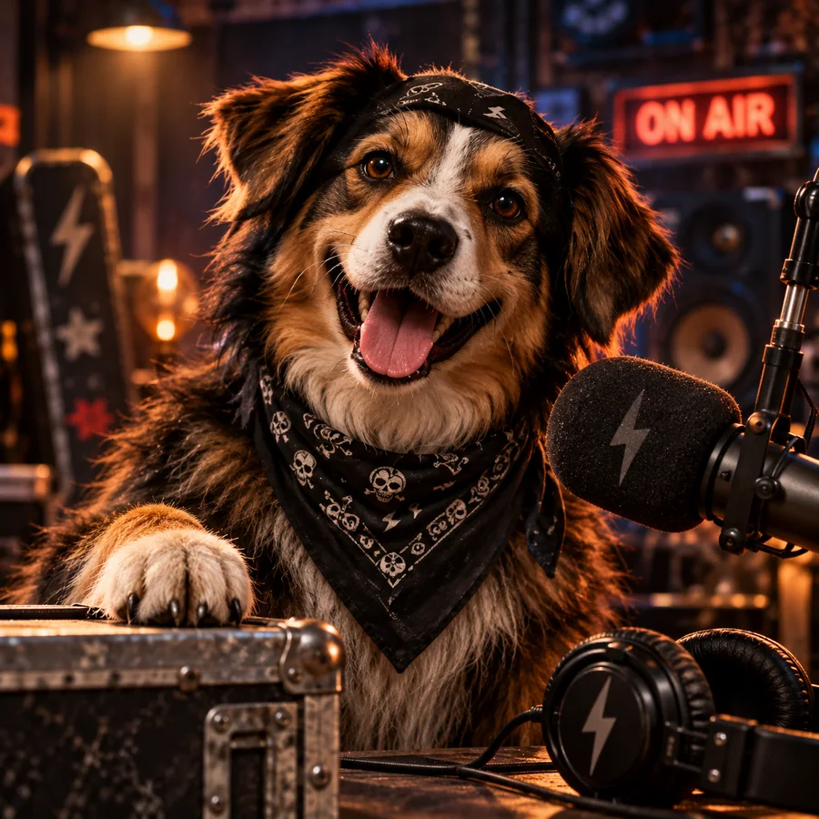 Rock-Dog im Rockblog-Studio
